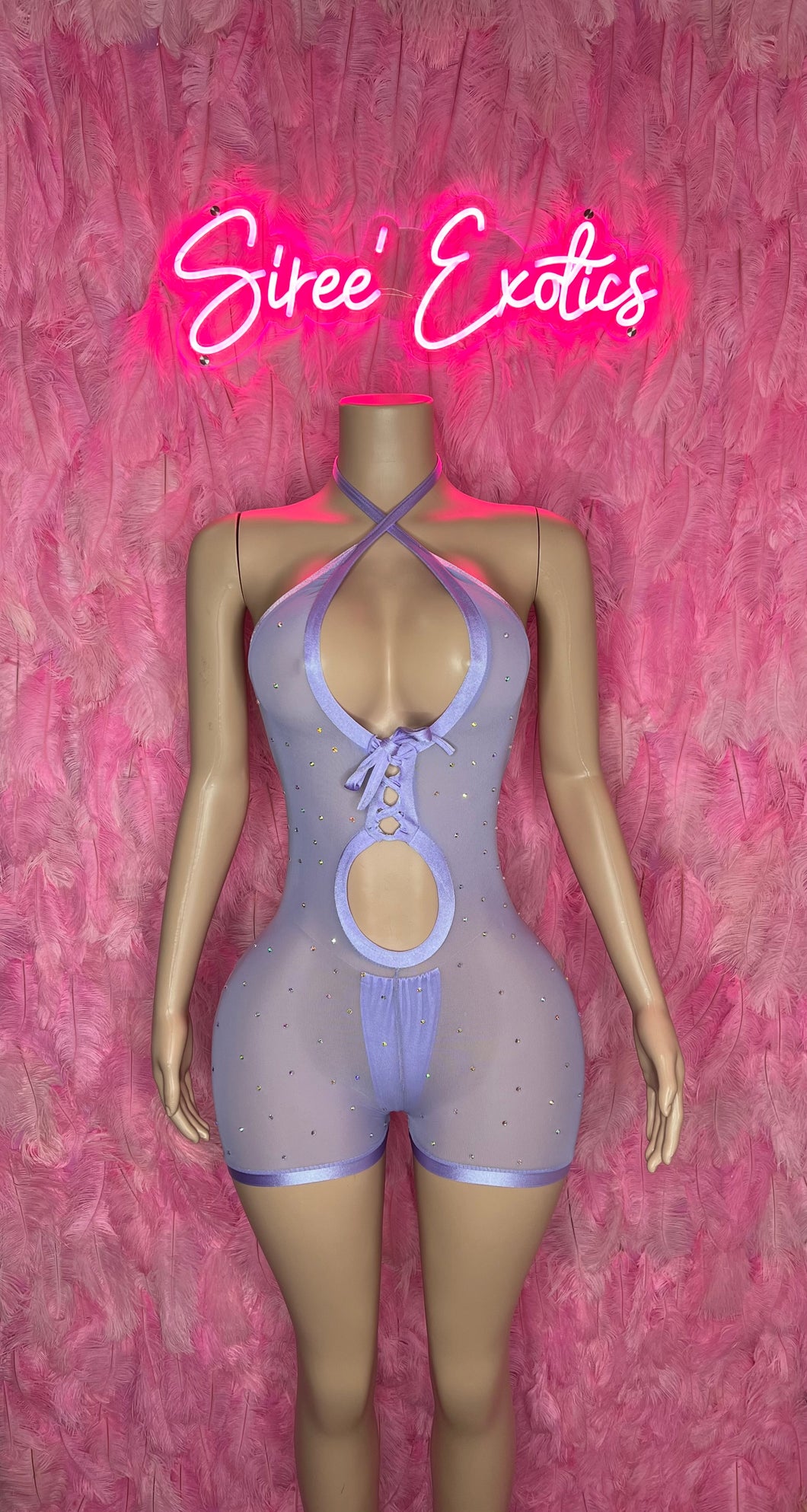 Lavender Mesh Romper